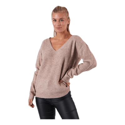 Babett Ls V-Neck Knit Beige