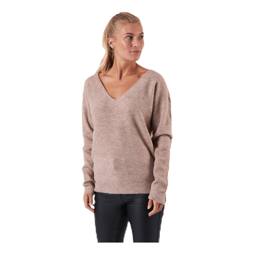 Babett Ls V-Neck Knit Beige