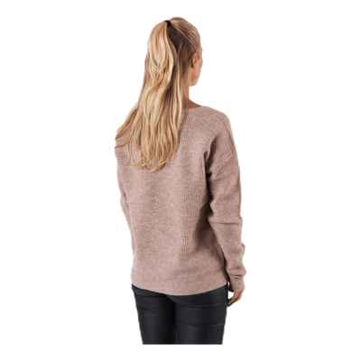 Babett Ls V-Neck Knit Beige