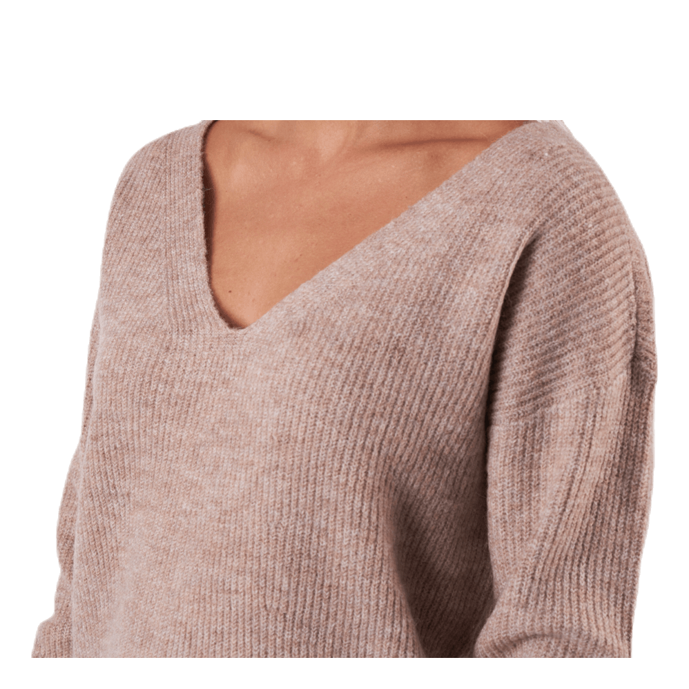 Babett Ls V-Neck Knit Beige