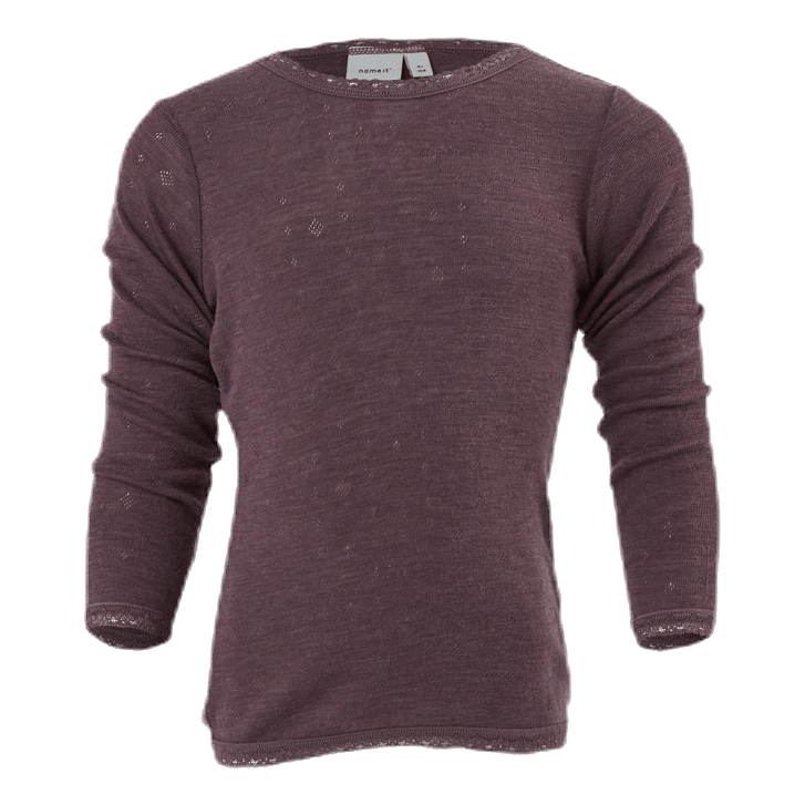 Wang Wool Needle Ls Top Grey