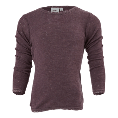 Wang Wool Needle Ls Top Grey