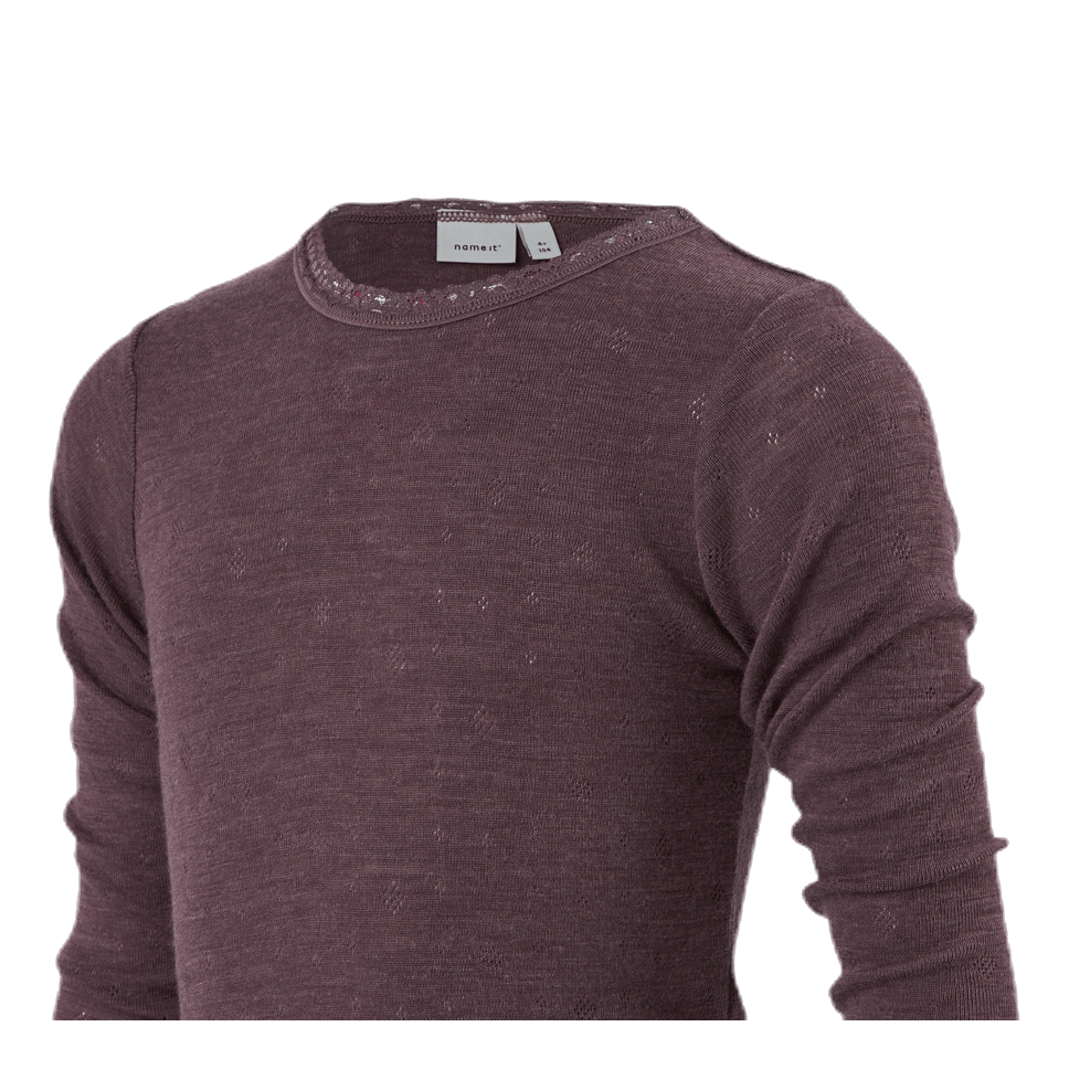 Wang Wool Needle Ls Top Grey