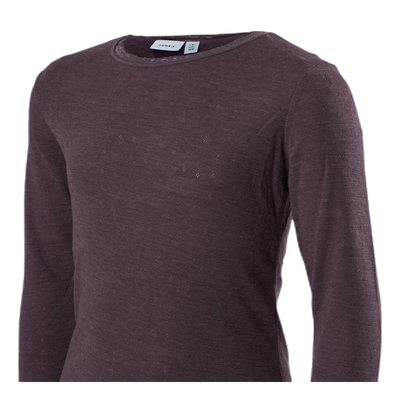 Wang Wool Needle Ls Top Grey