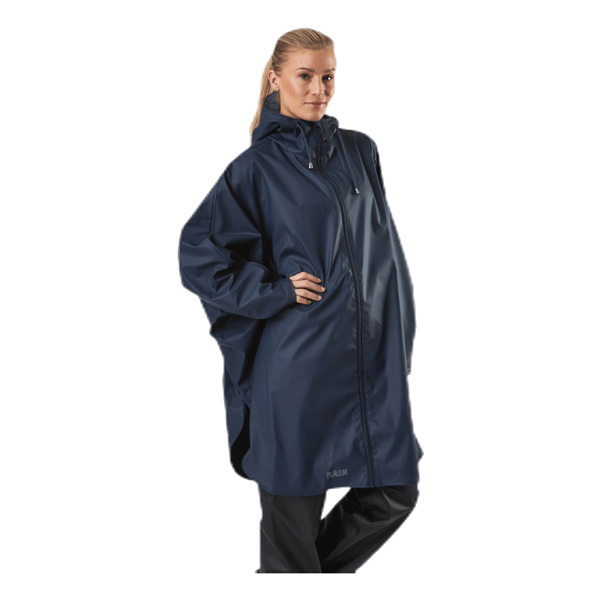 Flame PU Rain Poncho Blue