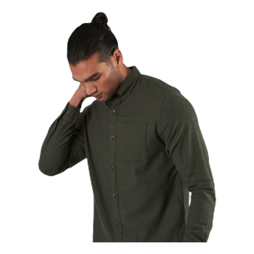 Classic Melange Shirt L/S Green