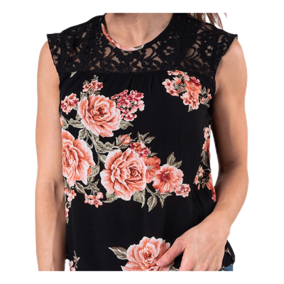 Karmen S/L Top Aop Wvn Black