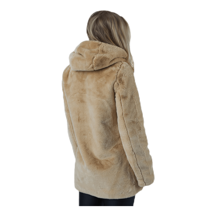 Beige faux fur coat online