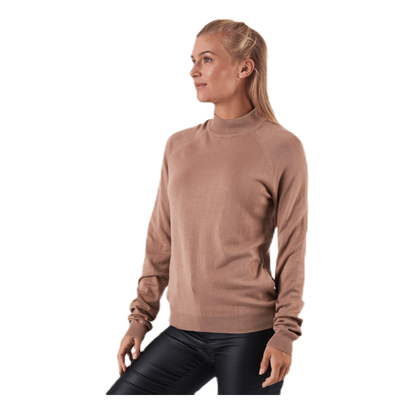 Esera Ls High Neck Knit Beige