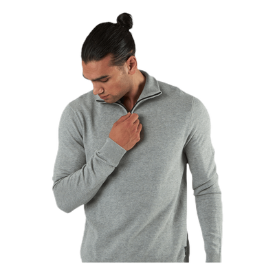 Eli Knit High Neck Zip Grey