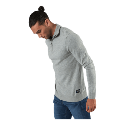 Eli Knit High Neck Zip Grey