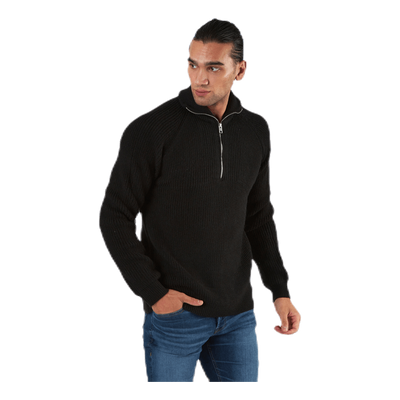 Ivy Knit Half Zip Black