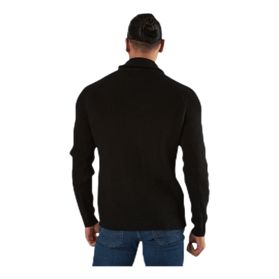 Ivy Knit Half Zip Black