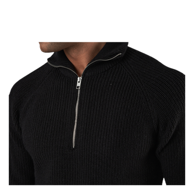 Ivy Knit Half Zip Black