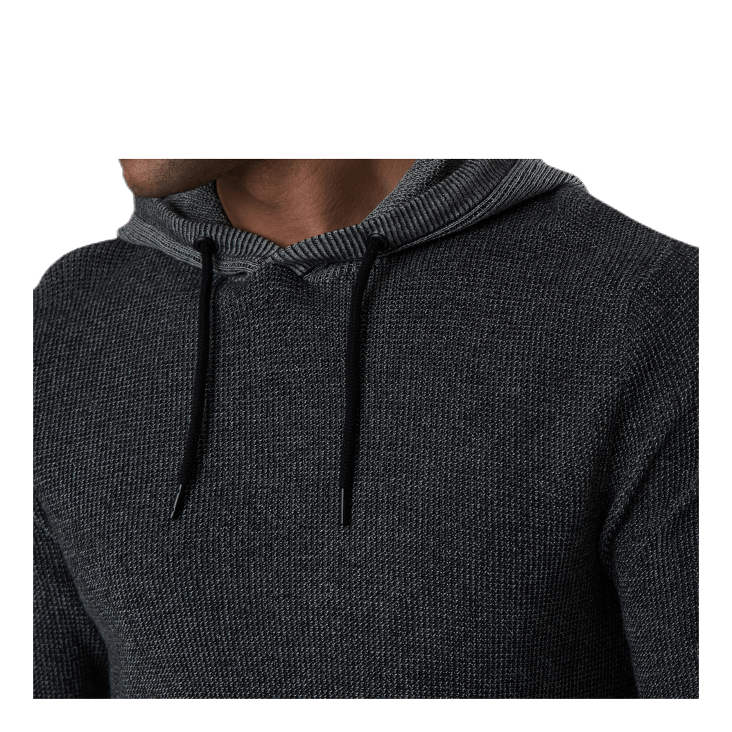 Badge Knit Hood Black