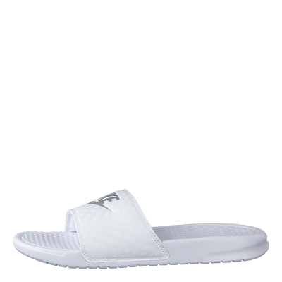 Wmns Benassi Just Do It White/metallic Silver