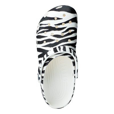 Classic Animal Print Clog White/zebra Print