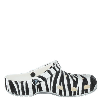 Classic Animal Print Clog White/zebra Print