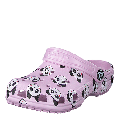 Classic Panda Print Clog Kids Ballerina Pink