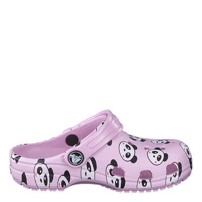 Classic Panda Print Clog Kids Ballerina Pink