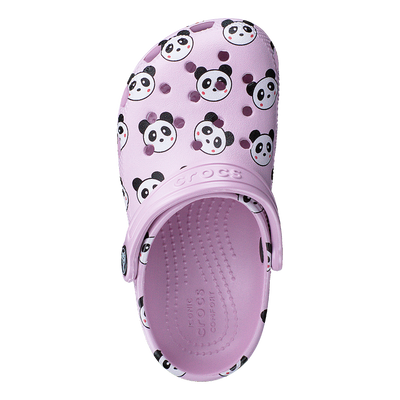 Classic Panda Print Clog Kids Ballerina Pink