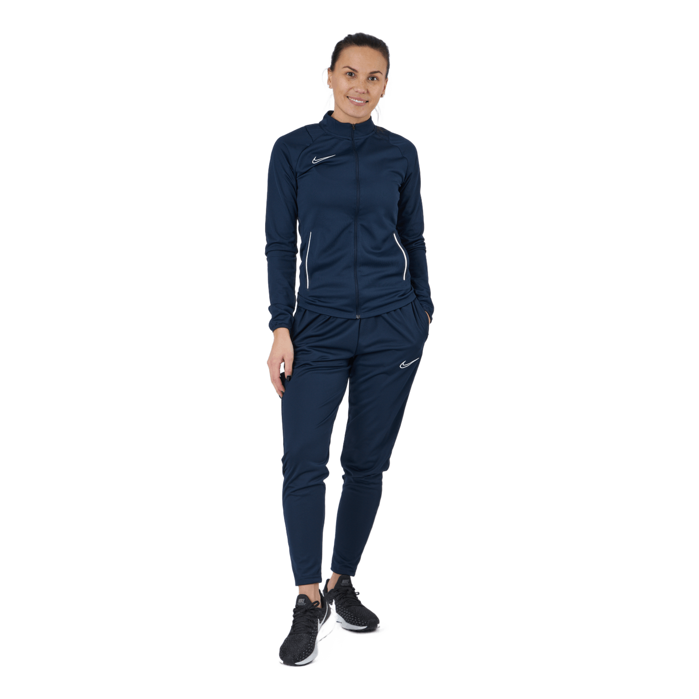 Women Knit Soccer Tracksuit Obsidian/white/white