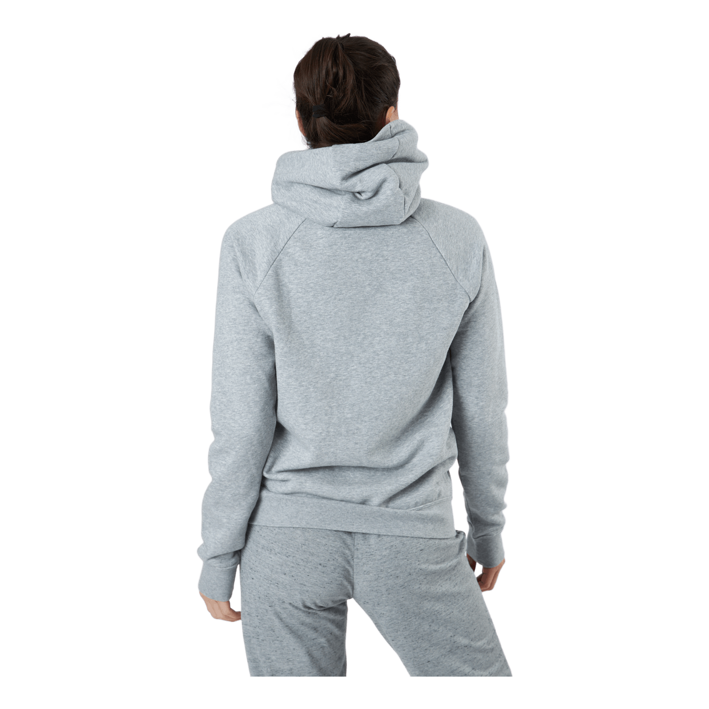 Women's Full-zip Fleece Hoodie Dk Grey Heather/white