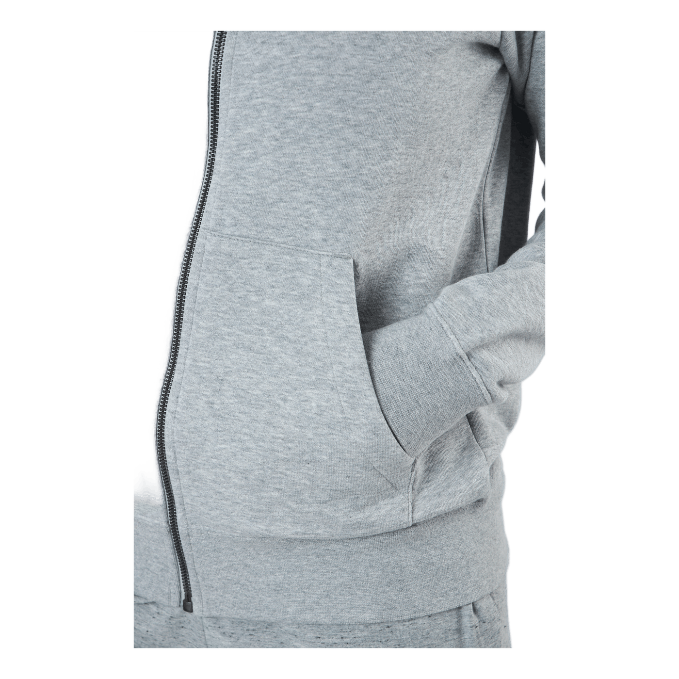 Women's Full-zip Fleece Hoodie Dk Grey Heather/white