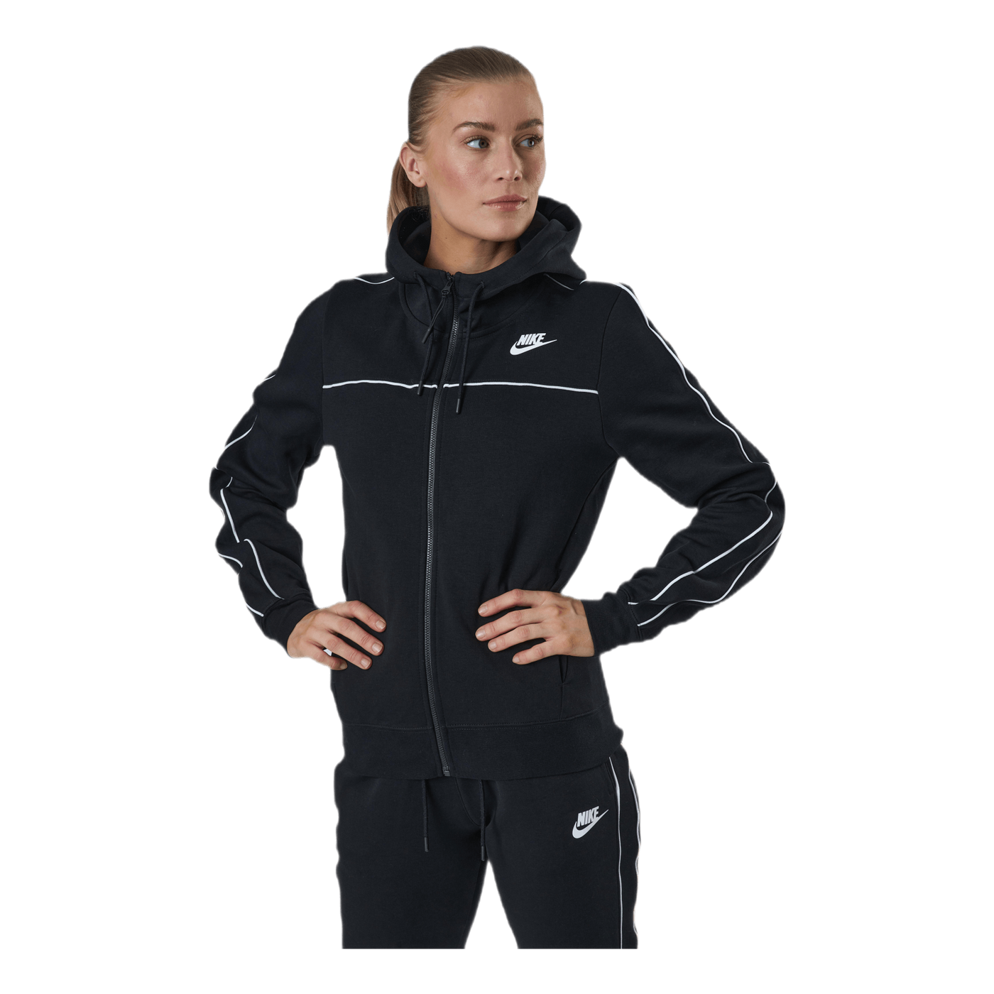 Women Millennium Full-zip Hood Black/white