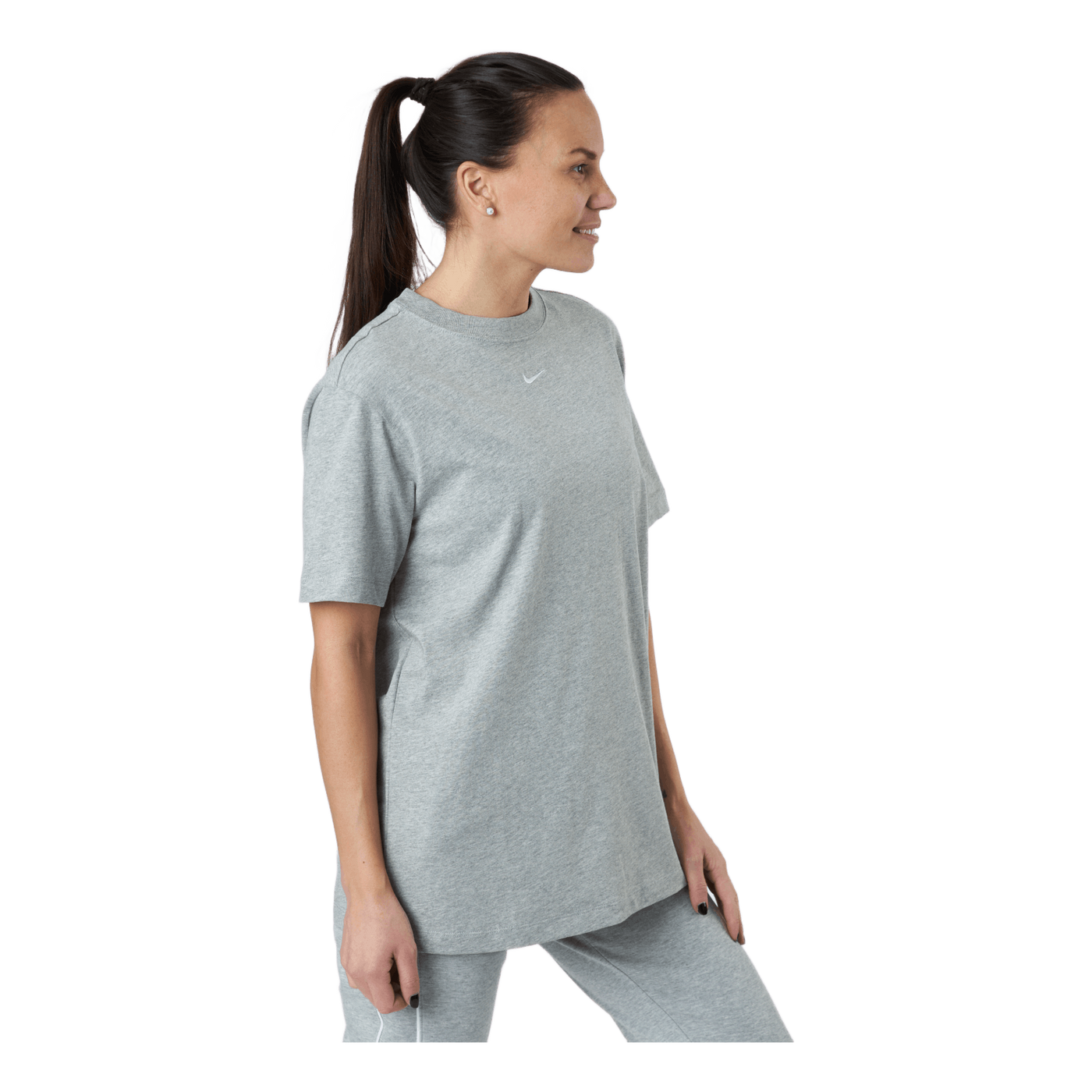 Essential Women's Top Dk Grey Heather/white