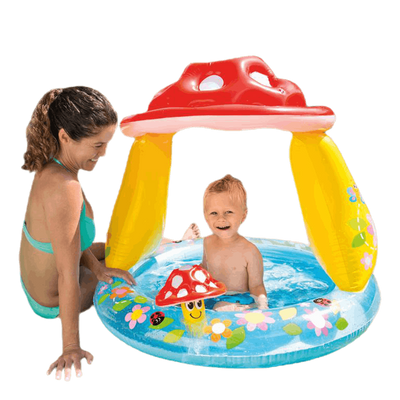 Mushroom Baby Pool Blue/Yellow