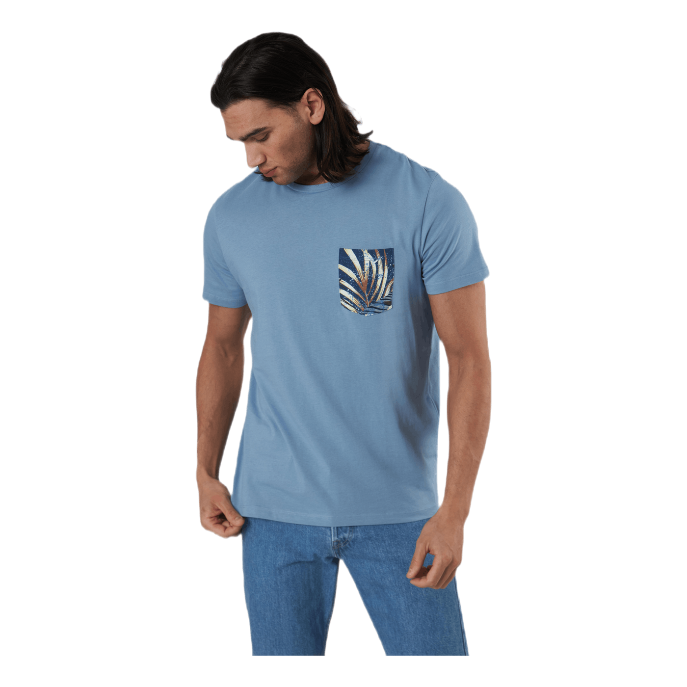 Pock Tee Ss Crew Neck Blue