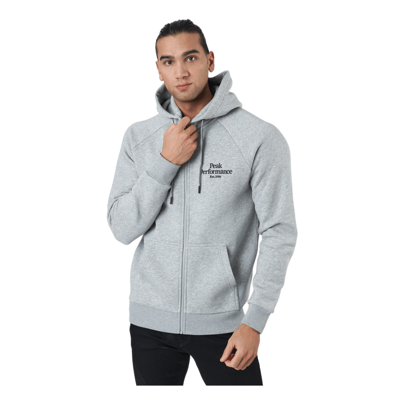 M Original Zip Hood Med Grey Melange