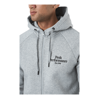 M Original Zip Hood Med Grey Melange