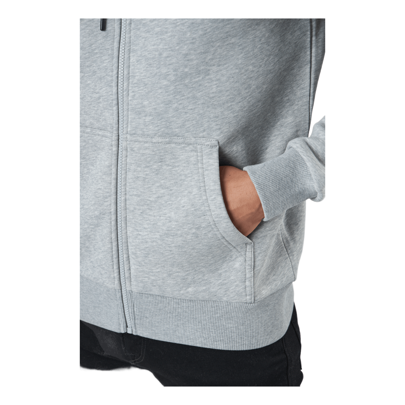 M Original Zip Hood Med Grey Melange