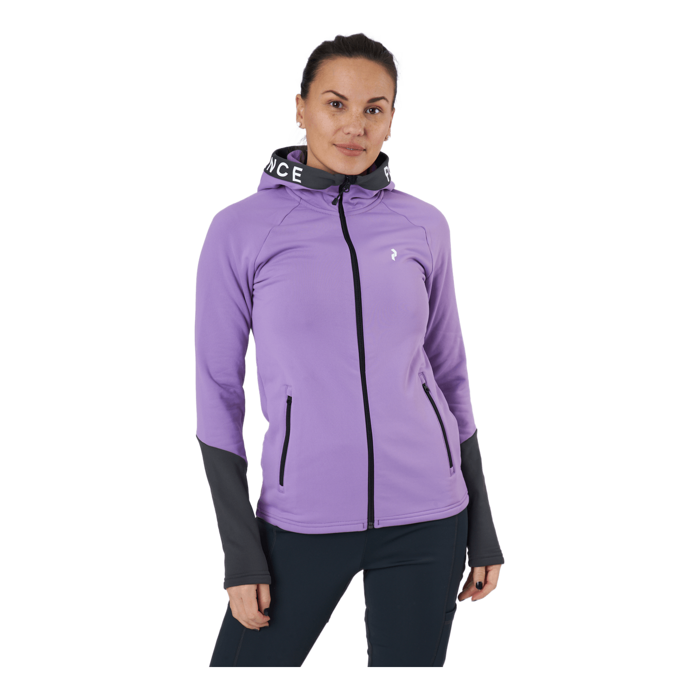 W Rider Zip Hood Action Lilac-motion Grey