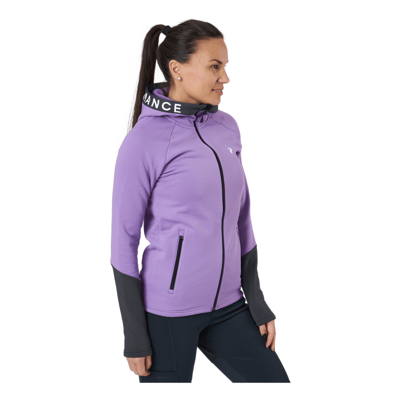 W Rider Zip Hood Action Lilac-motion Grey