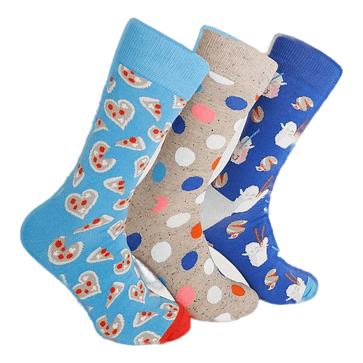 3-pack Pizza Love Socks Gift S Multi Color