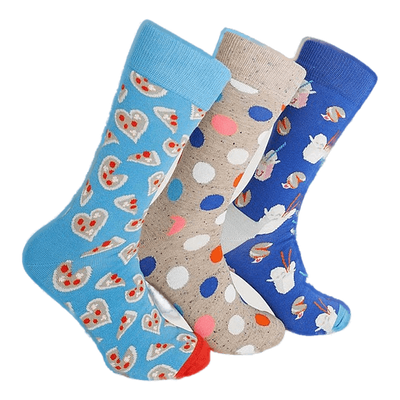 3-pack Pizza Love Socks Gift S Multi Color