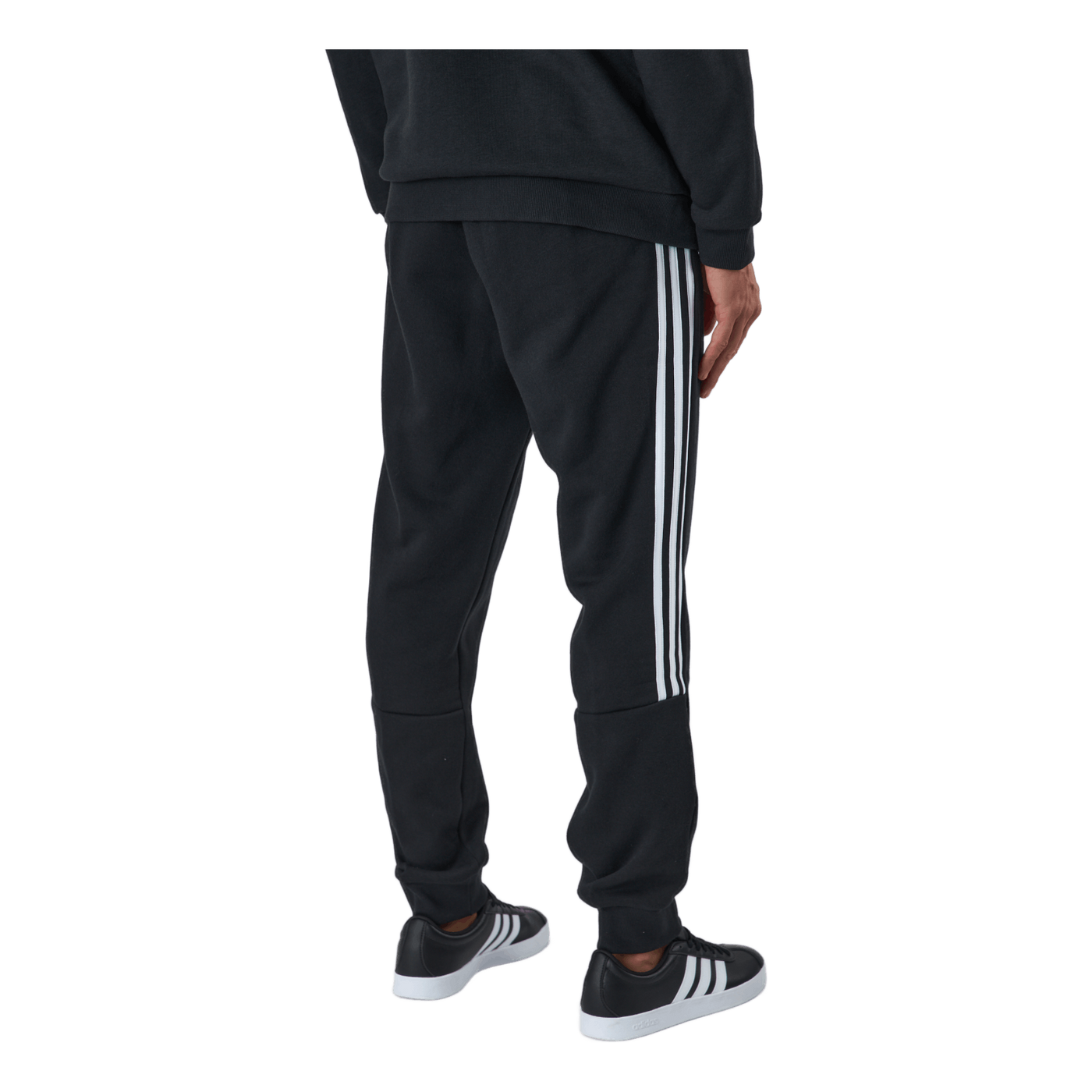 Essentials Tapered Cuff 3 Stripes Pants Black / White