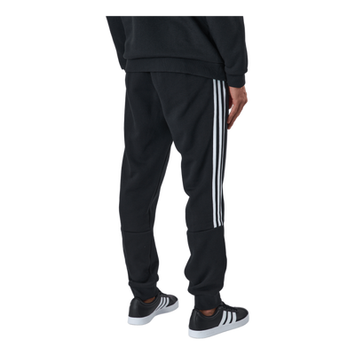 Essentials Tapered Cuff 3 Stripes Pants Black / White