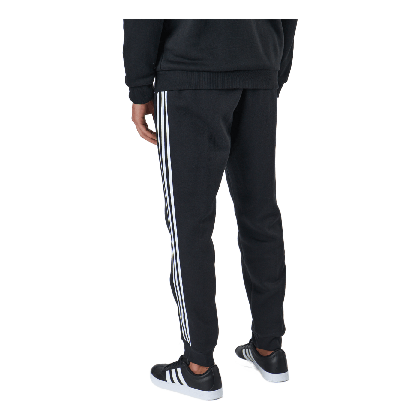 Essentials Tapered Cuff 3 Stripes Pants Black / White