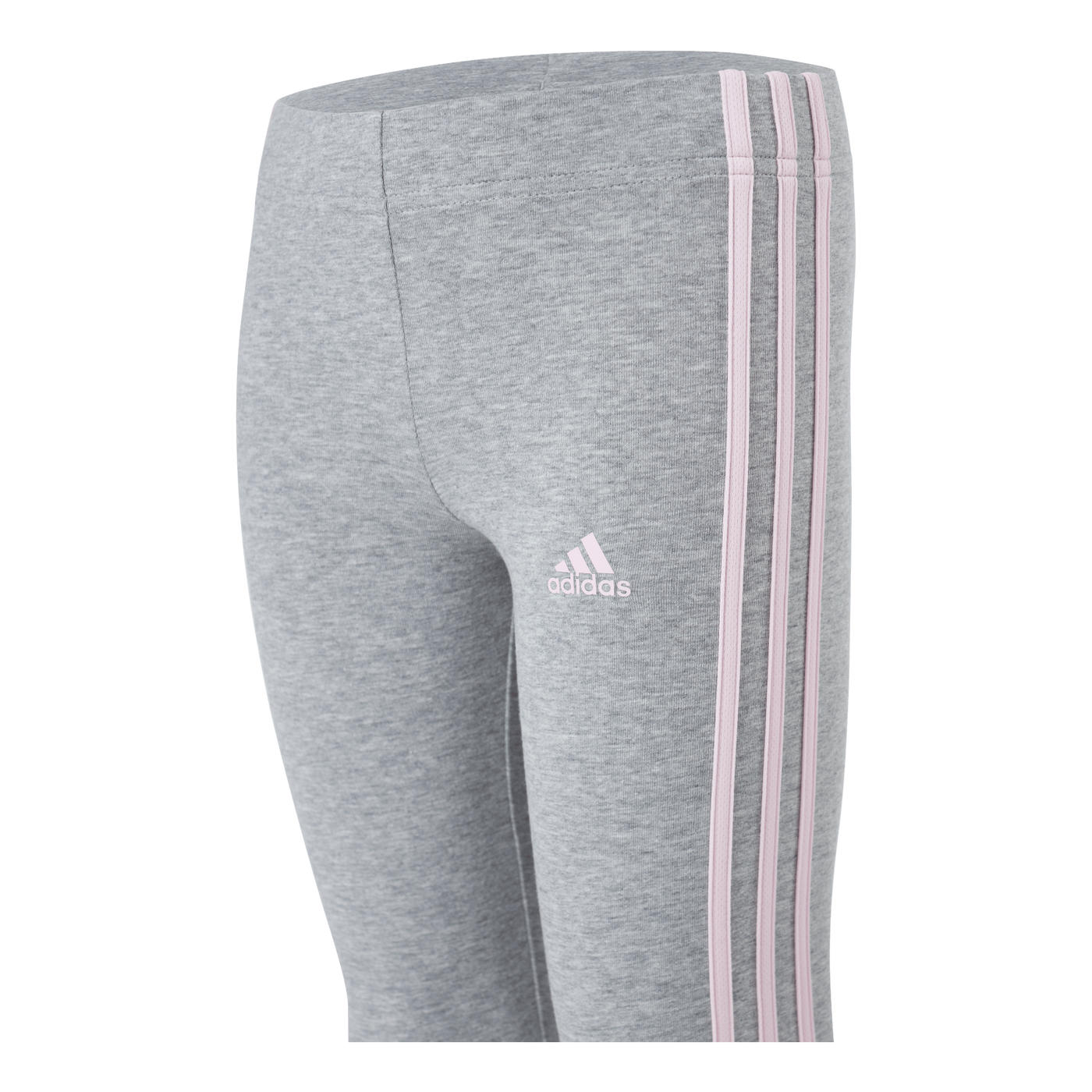 Adidas Girls Essentials 3 Stripes Leggings Medium Grey Heather / Clear Pink