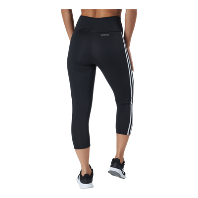 High Rise 3-Stripes 3/4 Sport Tights Black / White