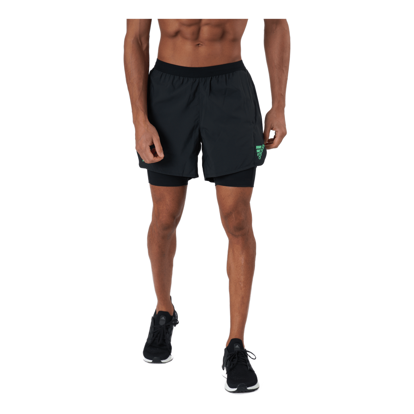 Adizero 2In1 Short Men Black / Semi Screaming Green