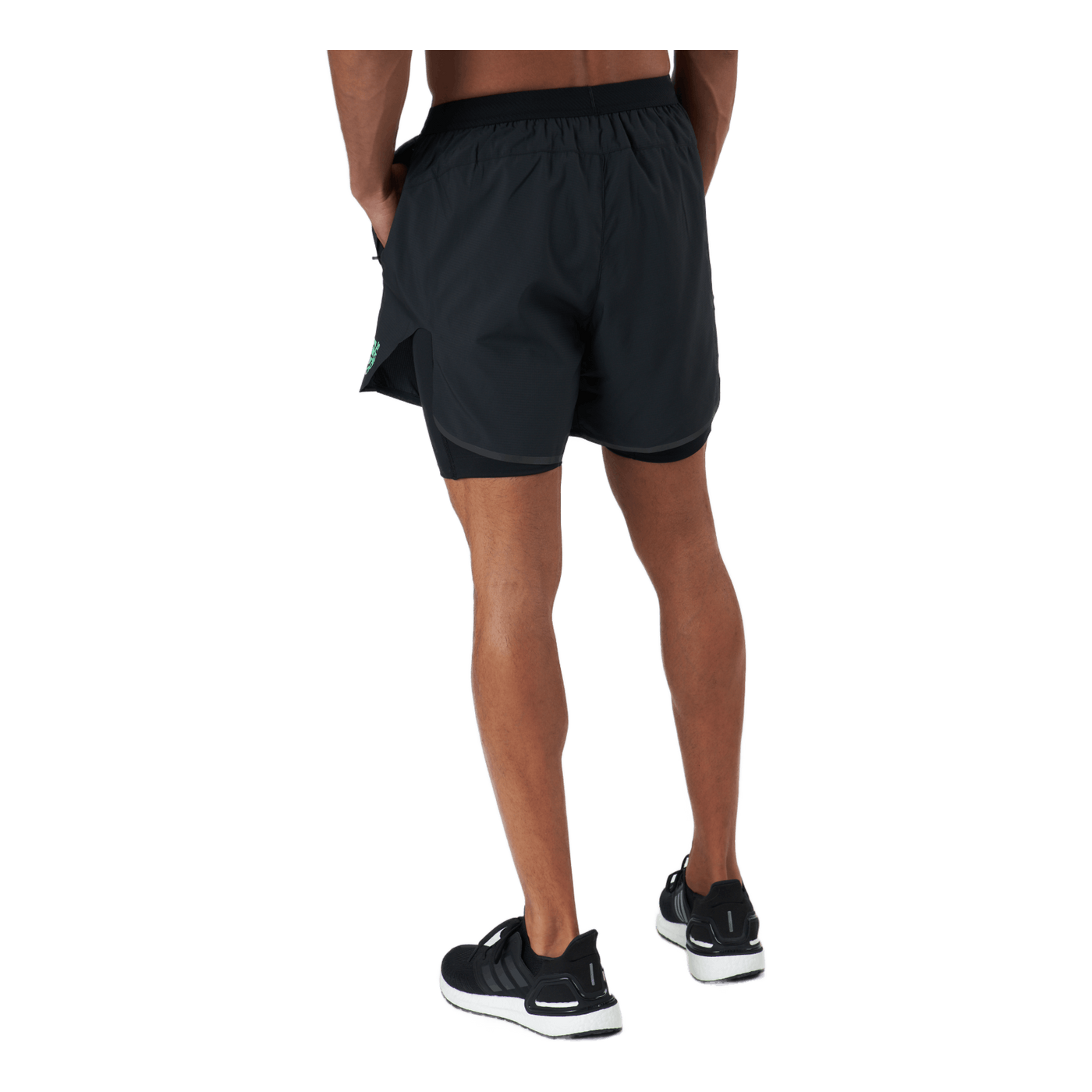 Adizero 2In1 Short Men Black / Semi Screaming Green