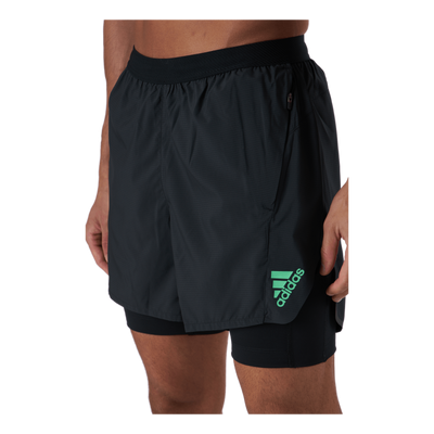 Adizero 2In1 Short Men Black / Semi Screaming Green