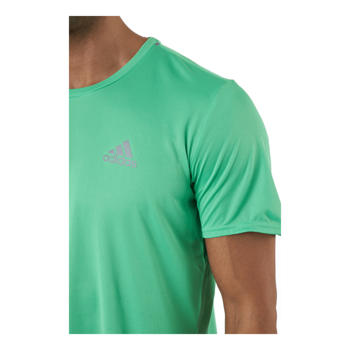 Adidas Fast Primeblue Tee Men Semi Screaming Green / Reflective Silver