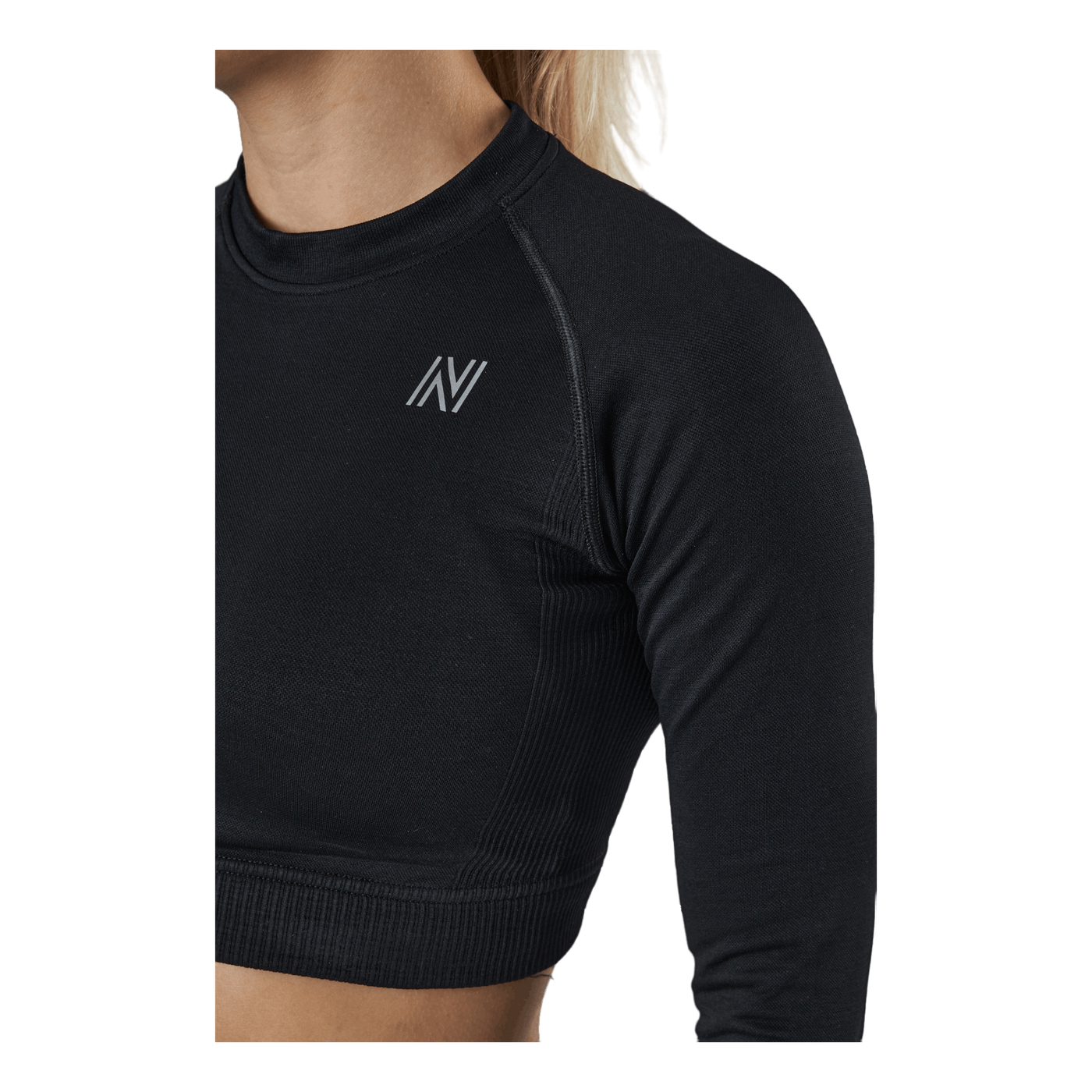 Molly Seamless Ls Crop Top Black