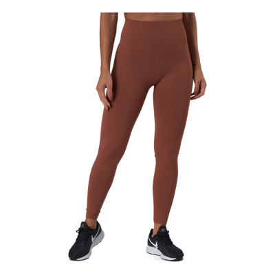 Seamless Rib Tights Copper Brown